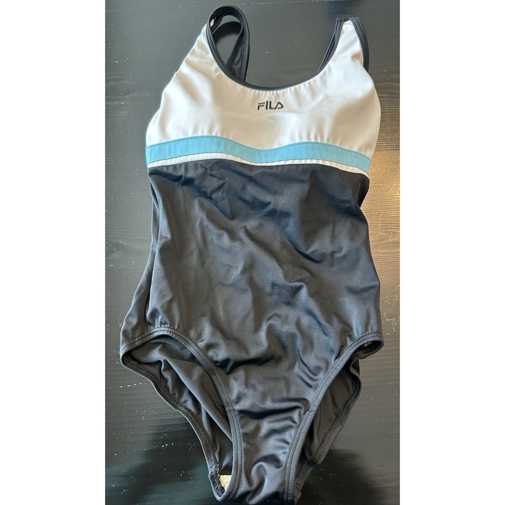 Vtg Y2K Women's Fila Logo Bathing Suit Size Small 2-4